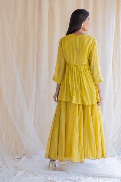 Mustard Nayab Gharara Set Fashion Nirjara