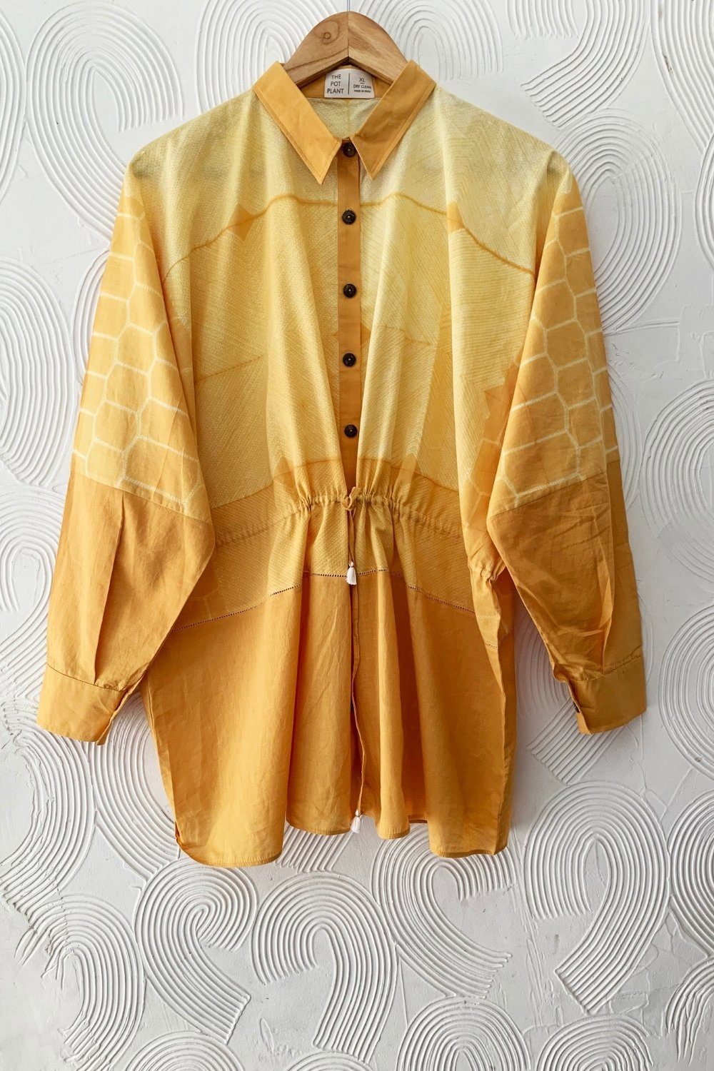 Mustard Shibori Drawstring Top Fashion The Pot Plant