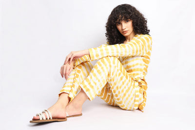 MUSTARD SHIBORI WRAP CO-ORD SET Fashion The Pot Plant