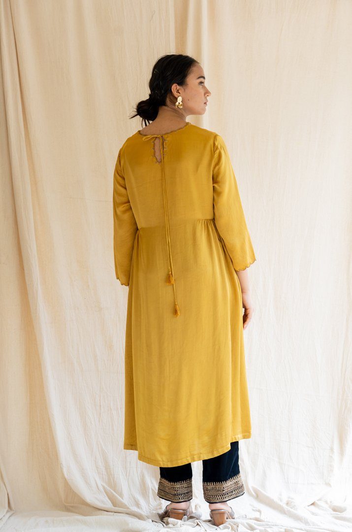 Mustard Yellow Taar Kurta Fashion Nirjara