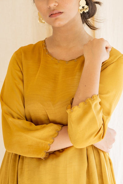 Mustard Yellow Taar Kurta Fashion Nirjara