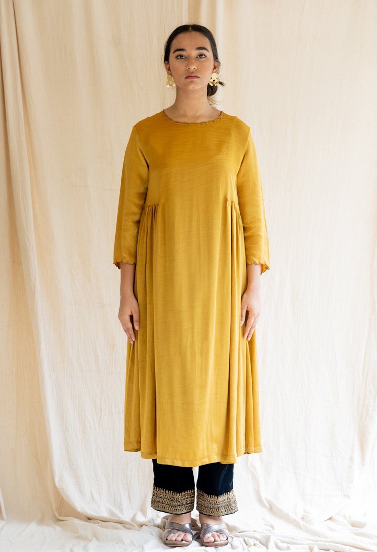 Mustard Yellow Taar Kurta Fashion Nirjara