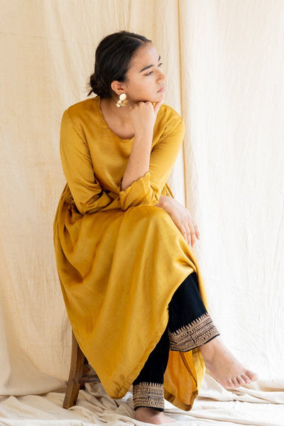 Mustard Yellow Taar Kurta Fashion Nirjara