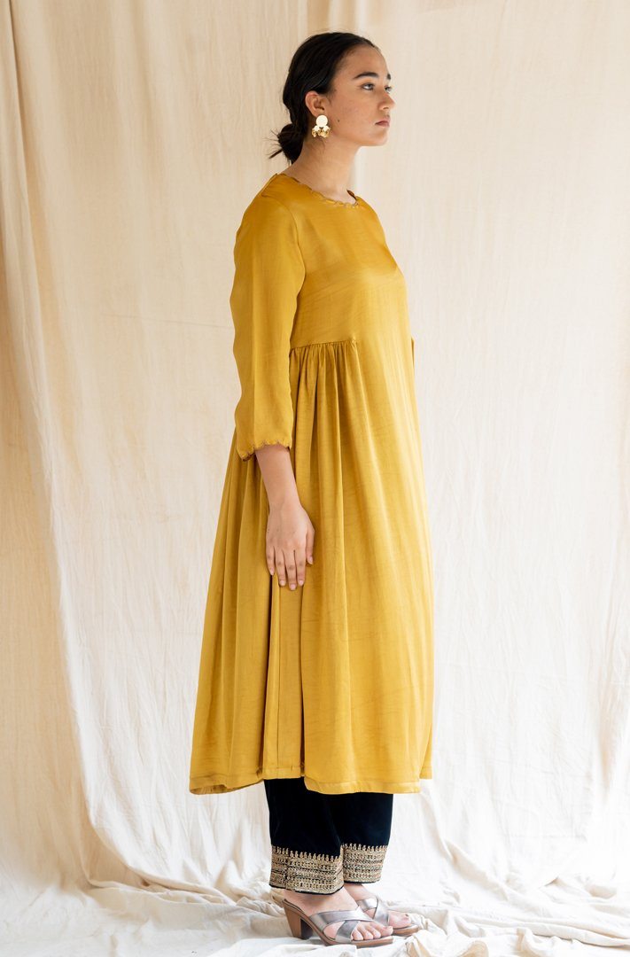 Mustard Yellow Taar Kurta Fashion Nirjara