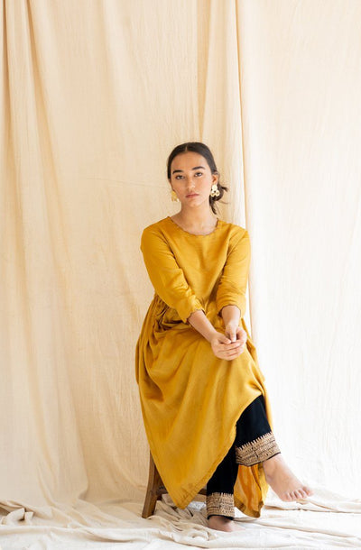 Mustard Yellow Taar Kurta Fashion Nirjara