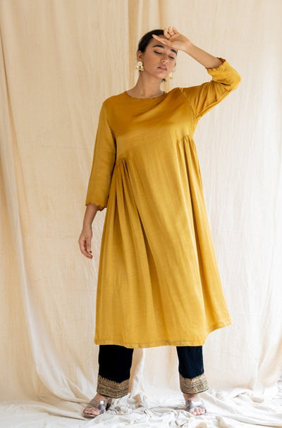 Mustard Yellow Taar Kurta Fashion Nirjara