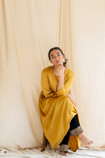 Mustard Yellow Taar Kurta Fashion Nirjara
