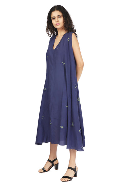 Neon Green And Blue Hand Done Bandhani Twirl Dress Fashion The Pot Plant