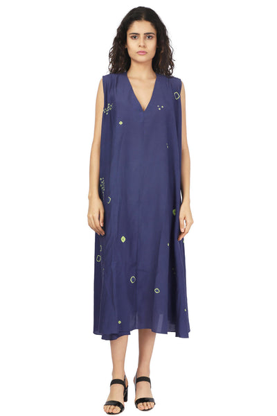 Neon Green And Blue Hand Done Bandhani Twirl Dress Fashion The Pot Plant