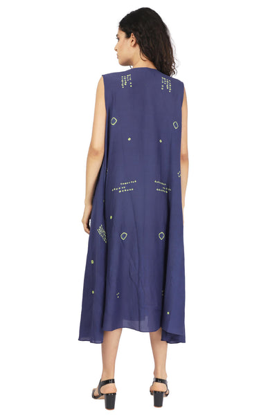 Neon Green And Blue Hand Done Bandhani Twirl Dress Fashion The Pot Plant