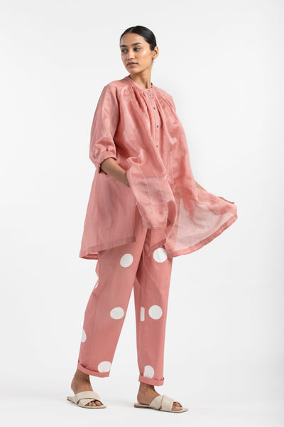 New Narrow Bottom- Dusty Rose Polka Fashion THREE