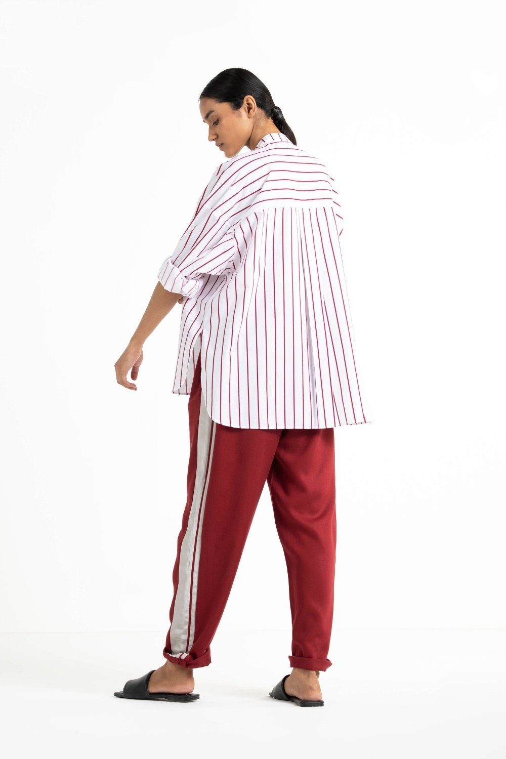New Narrow Bottom Side stripe Crimson Red Fashion THREE