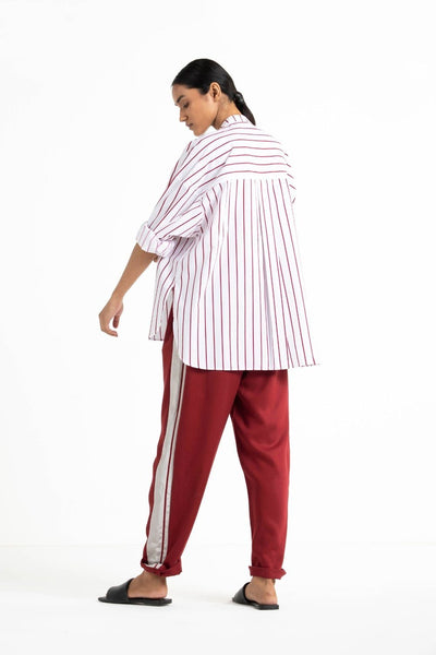 New Narrow Bottom Side stripe Crimson Red Fashion THREE