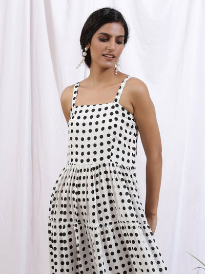 Noir Polka Dress Fashion Marche