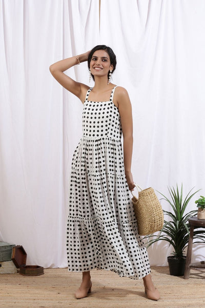 Noir Polka Dress Fashion Marche