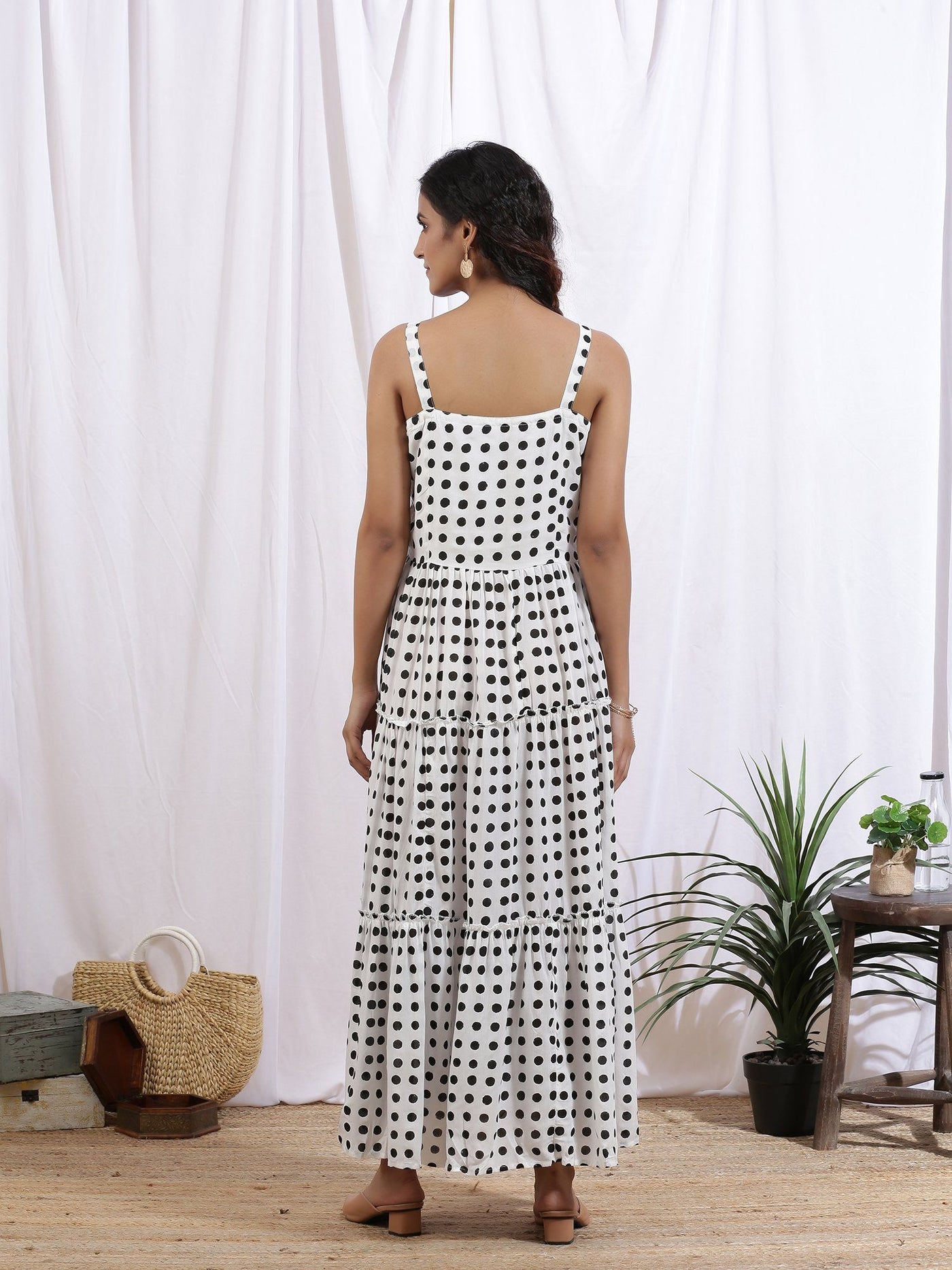 Noir Polka Dress Fashion Marche
