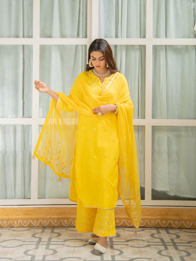Noor Haldi - Gota Mirror Work Set Fashion Maison Shefali