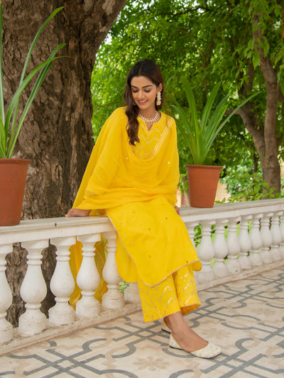 Noor Haldi - Gota Mirror Work Set Fashion Maison Shefali