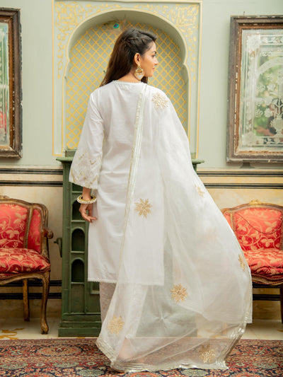 Noor Shwet - Gota Work Lehriya Set Fashion Maison Shefali