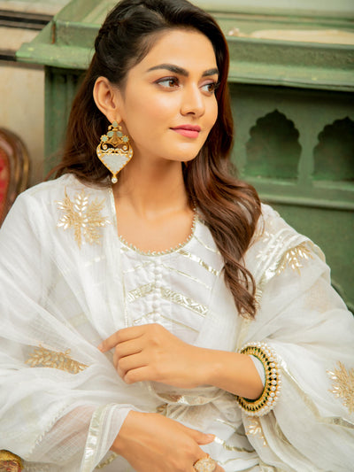 Noor Shwet - Gota Work Lehriya Set Fashion Maison Shefali