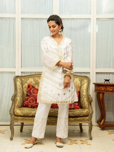 Noor Swetambari Gota Work Set Fashion Maison Shefali