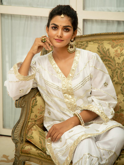 Noor Swetambari Gota Work Set Fashion Maison Shefali