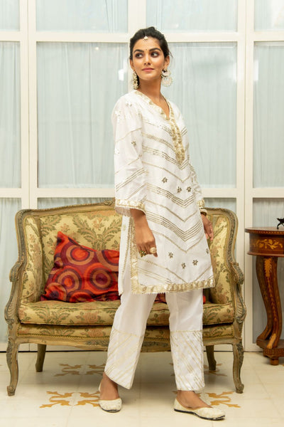 Noor Swetambari Gota Work Set Fashion Maison Shefali