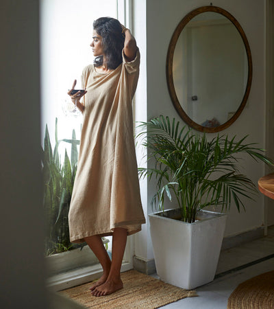 Oatmeal Kaftan Fashion Khara Kapas