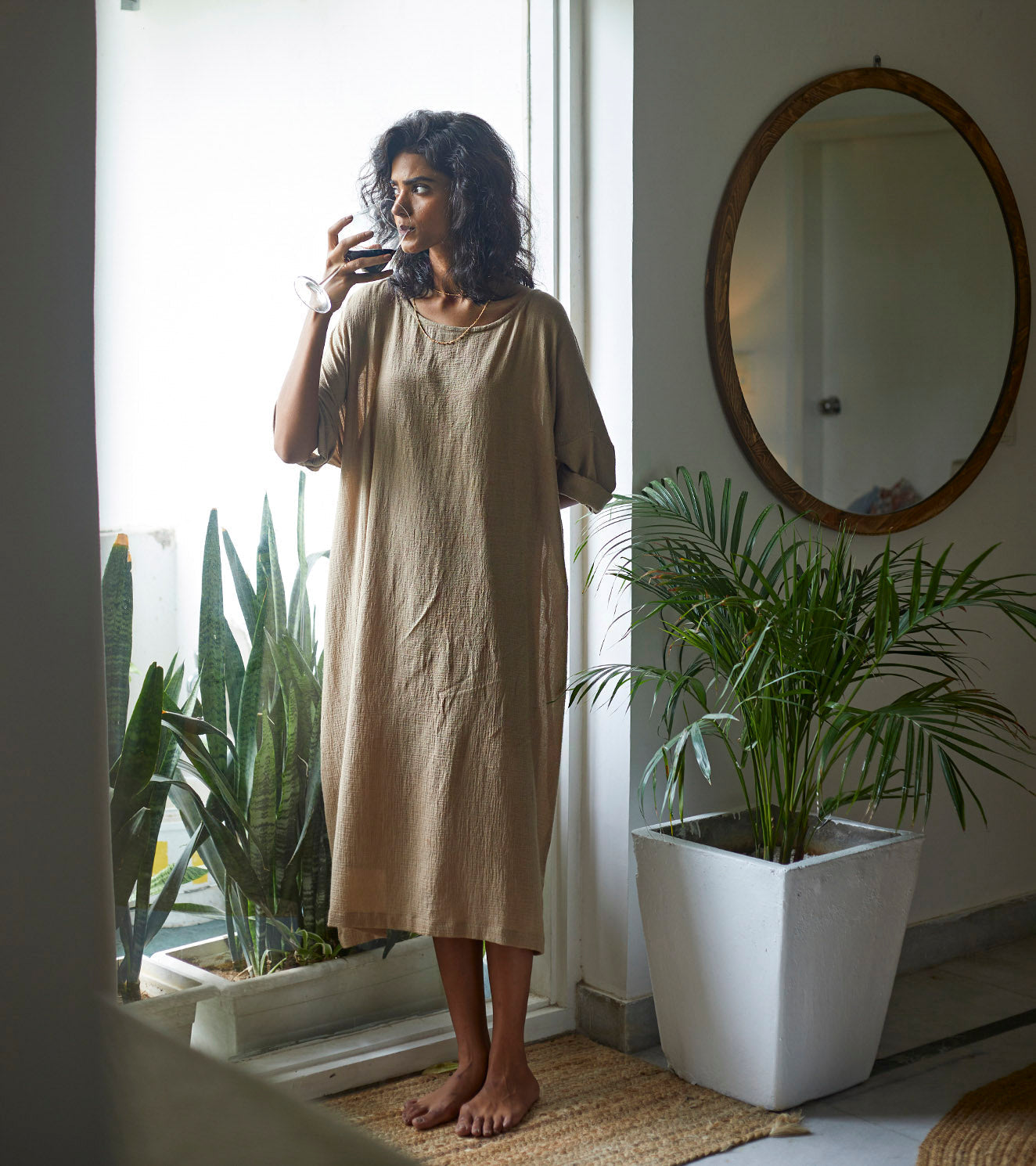 Oatmeal Kaftan Fashion Khara Kapas