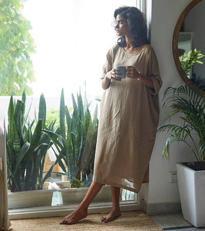 Oatmeal Kaftan Fashion Khara Kapas