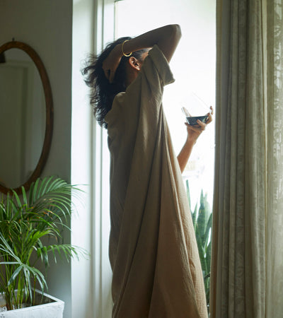 Oatmeal Kaftan Fashion Khara Kapas