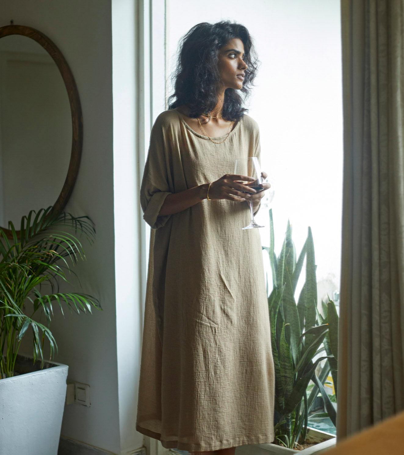Oatmeal Kaftan Fashion Khara Kapas