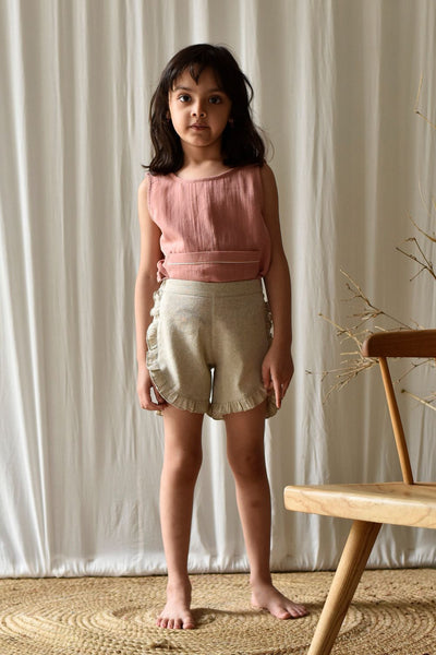 Oatmeal Shorts Kids Khara Kapas Kids
