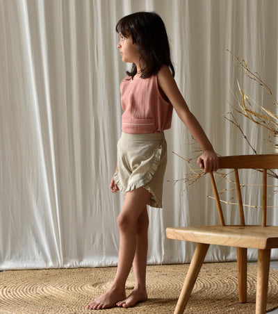 Oatmeal Shorts Kids Khara Kapas Kids