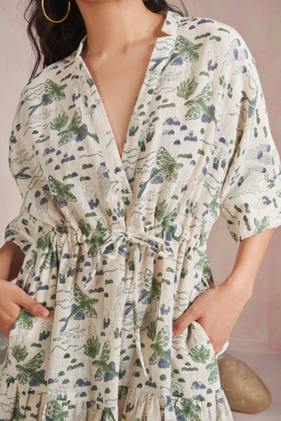 Ocean Bloom kala cotton dress Fashion SUI 
