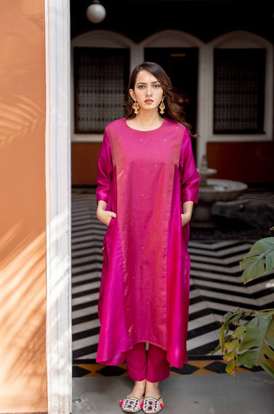 Ochre & Hot Pink Kurta Set Fashion Juanita 