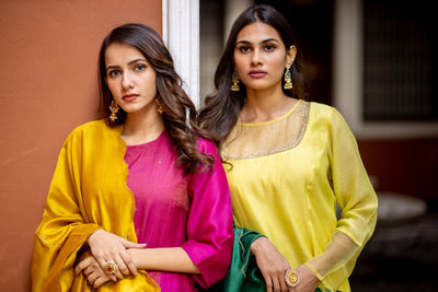 Ochre & Hot Pink Kurta Set Fashion Juanita 