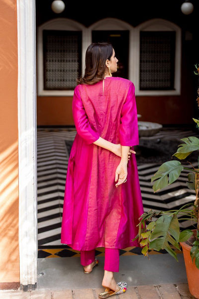 Ochre & Hot Pink Kurta Set Fashion Juanita 
