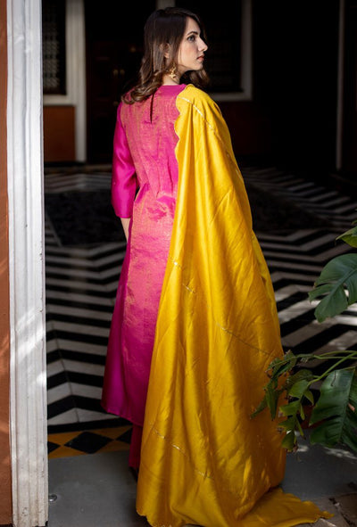 Ochre & Hot Pink Kurta Set Fashion Juanita 