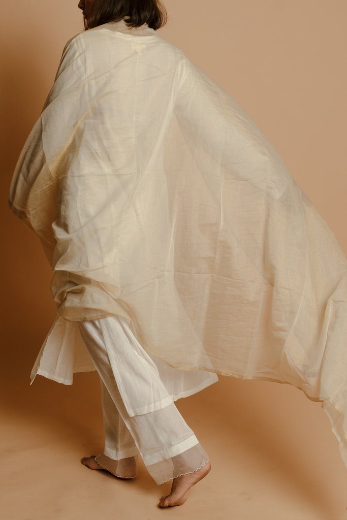 Off-white Cotton Silk Kurta Fashion Juanita 
