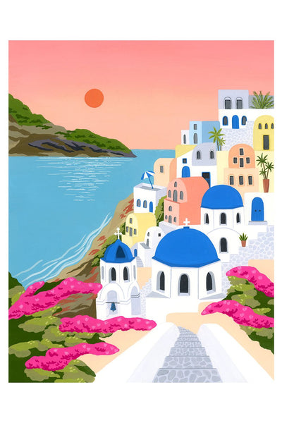 Oia Sunset Santorini Greece Fine Art Print Art Em+Co Art