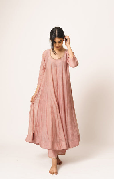 Old Rose Aayat in Chanderi with Resham & Dabka Embroidery Fashion DOT