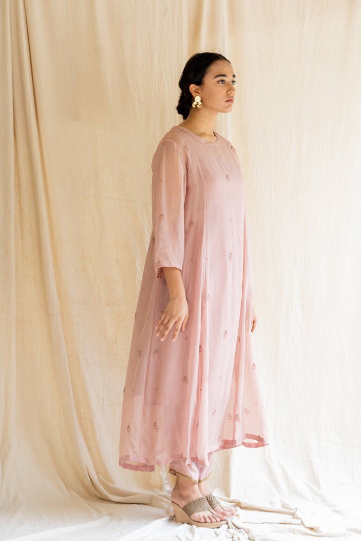 Old Rose Abha Kurta Set Fashion Nirjara