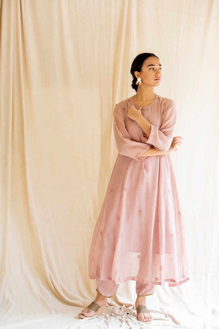 Old Rose Abha Kurta Set Fashion Nirjara