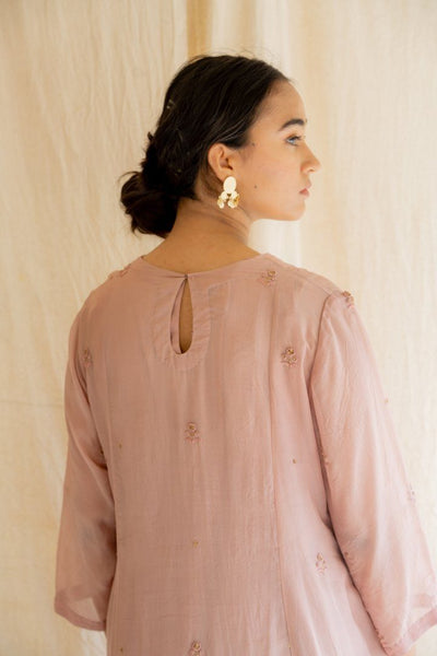 Old Rose Abha Kurta Set Fashion Nirjara