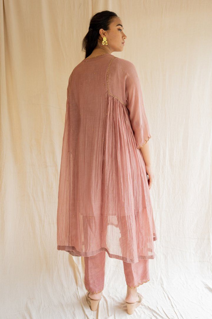 Old Rose Arsh Kurta Set Fashion Nirjara