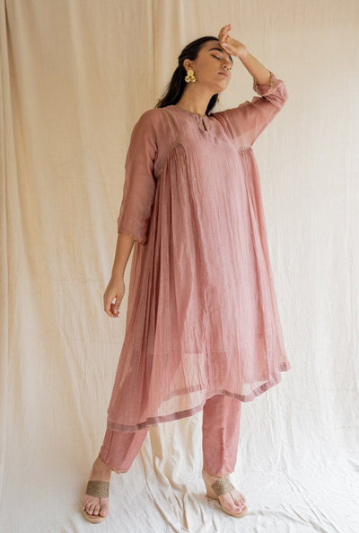 Old Rose Arsh Kurta Set Fashion Nirjara