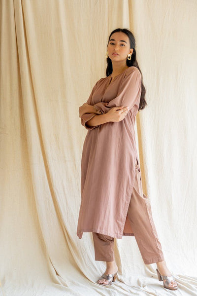 Old Rose Chaand Kurta Set Fashion Nirjara