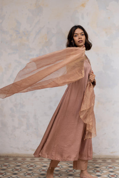 Old Rose Gulbadan Tissue Odhani Fashion Nirjara