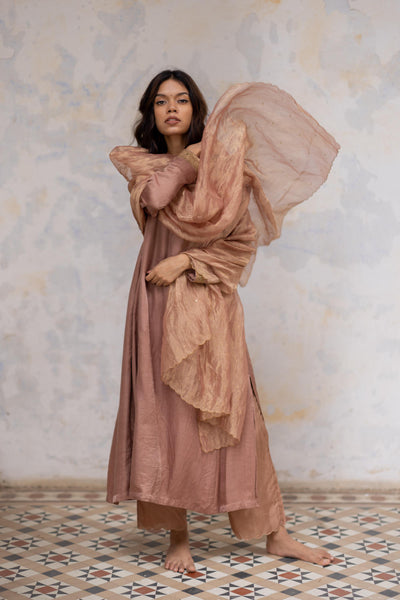 Old Rose Gulbadan Tissue Odhani Fashion Nirjara